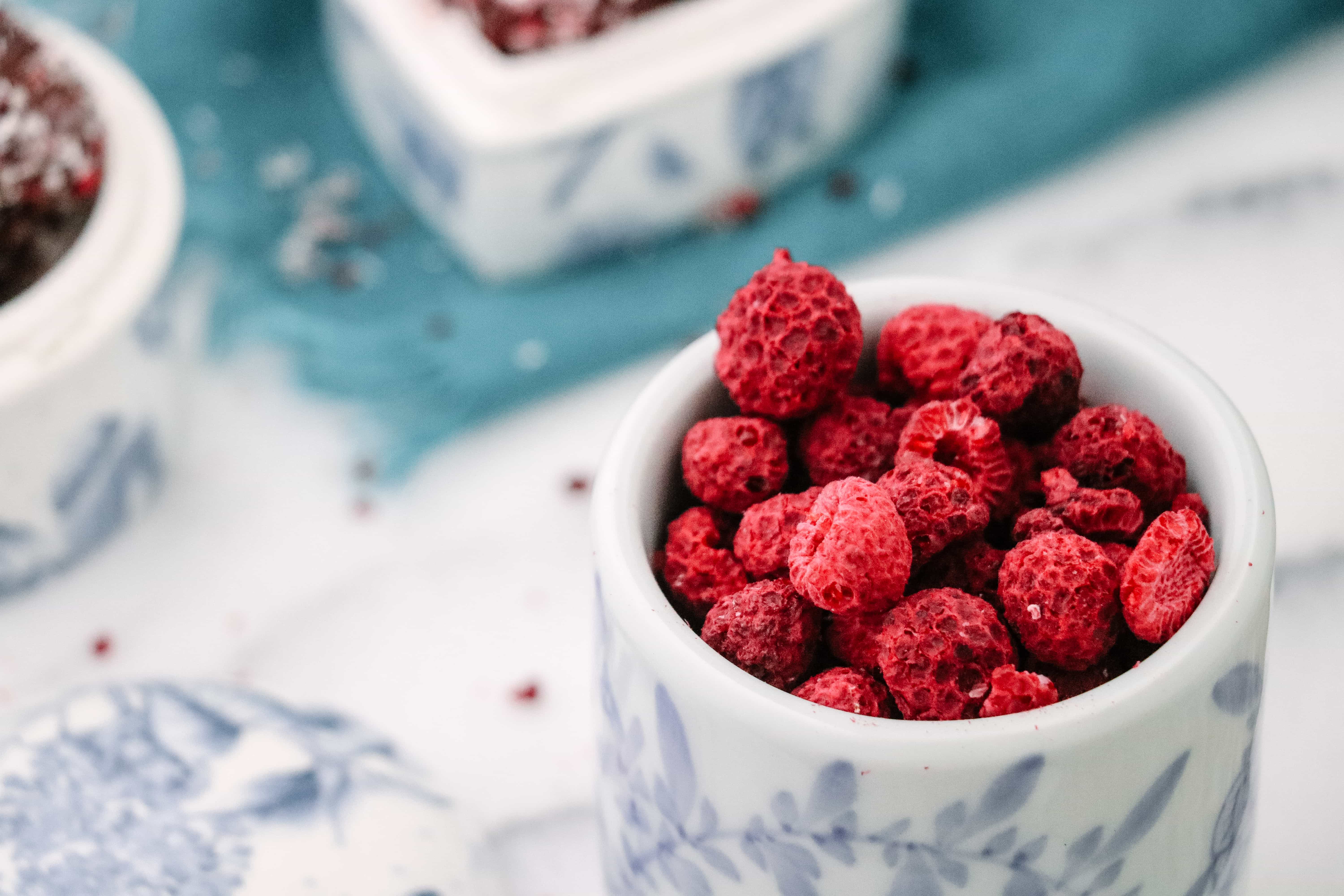 Freeze-Dried Raspberries for Coconut Raspberry Cacao Bliss Balls