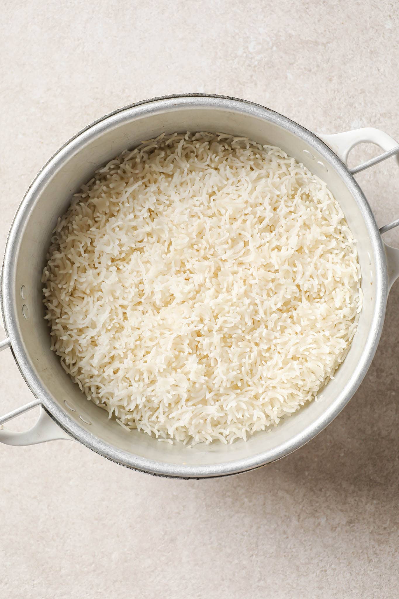 Parboiled basmati rice drained