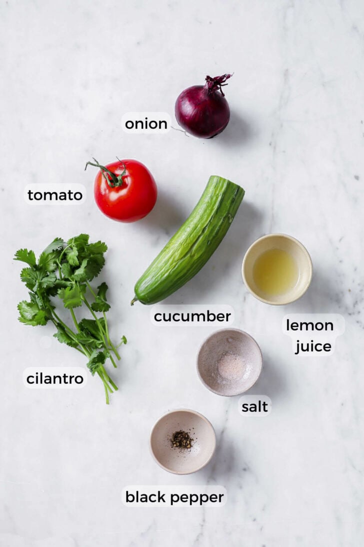 Ingredients for Kachumber Salad