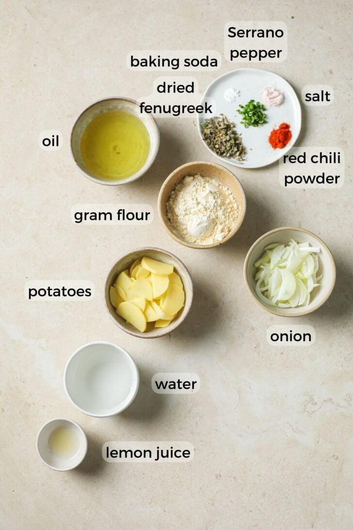 Ingredients for Pakora to make Kadhi Pakora.