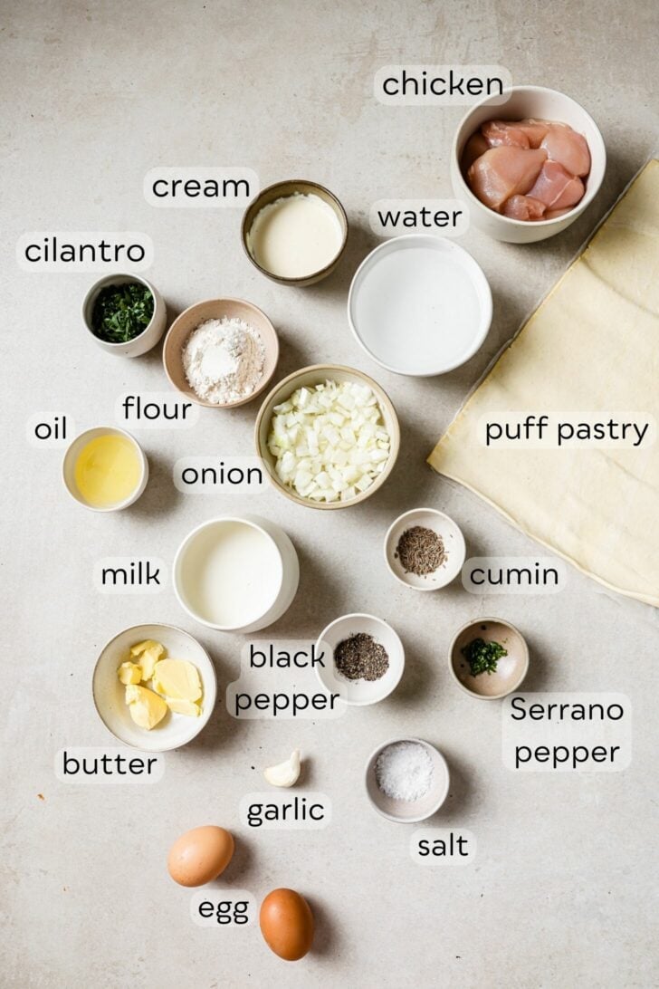Chicken Puff Pastry Ingredients