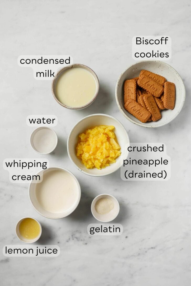 Ingredients for Crushed Pineapple Dessert