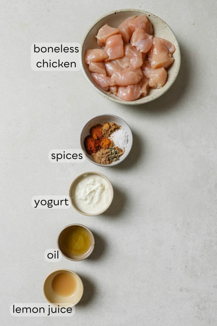 Ingredients for Butter Chicken Marinade.