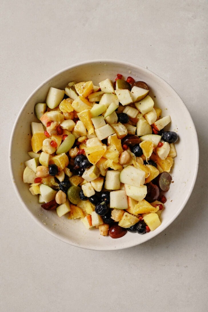 Fruit Chaat in a bowl.